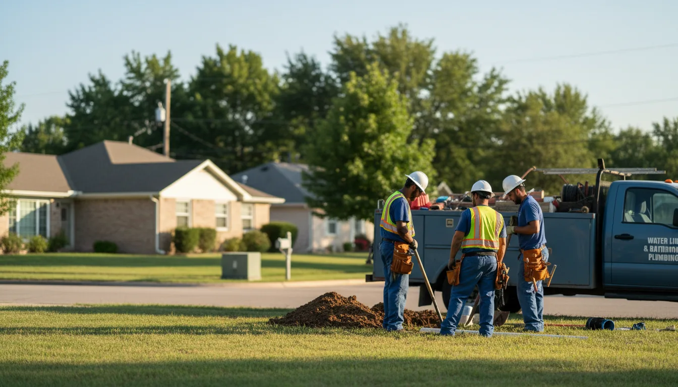 Residential water line and bathroom plumbing service in Lyndon, IL